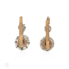 Antique French diamond dormeuse earrings