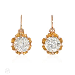 Antique French diamond dormeuse earrings
