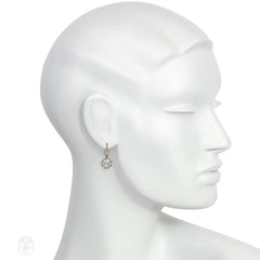 Antique French diamond dormeuse earrings