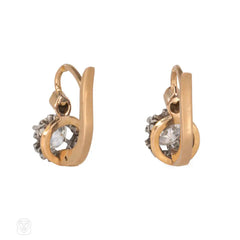Antique French diamond drop earrings
