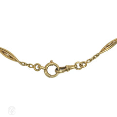 Antique French gold longue chaine necklace