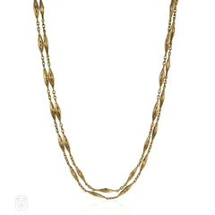 Antique French gold longue chaine necklace