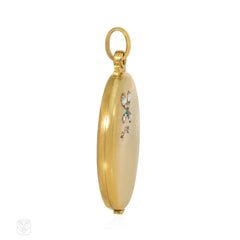 Antique French gold mirror pendant