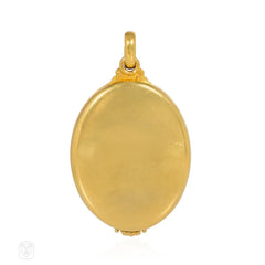 Antique French gold mirror pendant