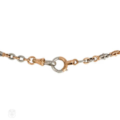 Antique French two-color gold and platinum chain