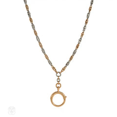 Antique French two-color gold and platinum chain