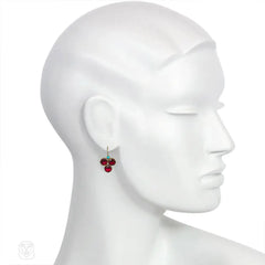 Antique garnet and turquoise earrings