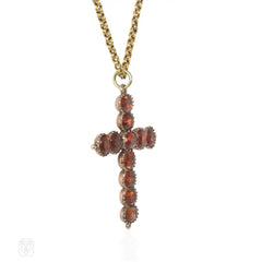 Antique garnet cross pendant