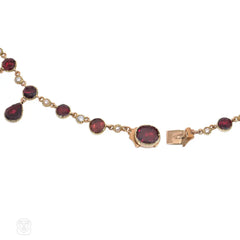 Antique garnet fringe rivière necklace