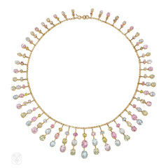 Antique gem-set bib necklace