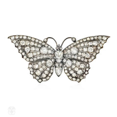 Antique gold and diamond butterfly brooch