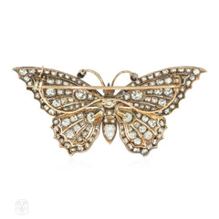 Antique gold and diamond butterfly brooch