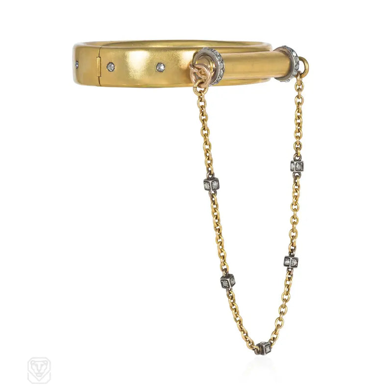 Antique Gold And Diamond Chain Pencil Bracelet
