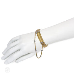 Antique gold and diamond chain and pencil bracelet