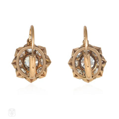 Antique gold and diamond cluster earrings