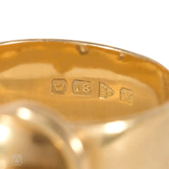 Antique gold and diamond garter ring, England