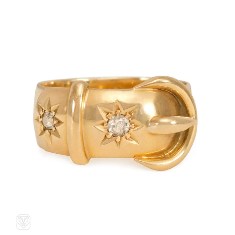 Antique Gold And Diamond Garter Ring England