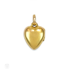 Antique gold and diamond heart locket
