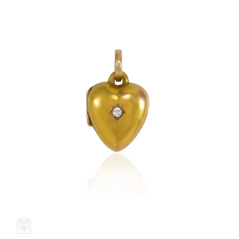 Antique Gold And Diamond Heart Locket