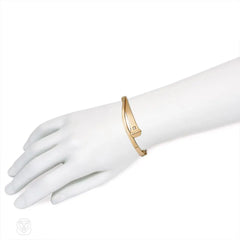 Antique gold and diamond nail bracelet