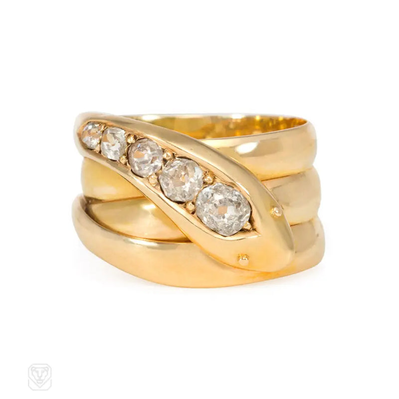 Antique Gold And Diamond Snake Ring London