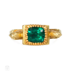 Antique gold and enamel Egyptian Revival ring