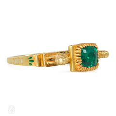 Antique gold and enamel Egyptian Revival ring