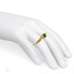 Antique gold and enamel Egyptian Revival ring