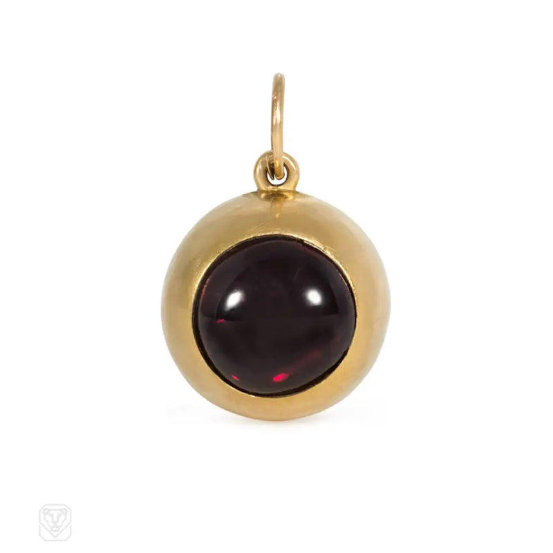 Antique Gold And Garnet Ball Pendant John Brogden