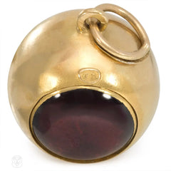 Antique gold and garnet ball pendant, John Brogden
