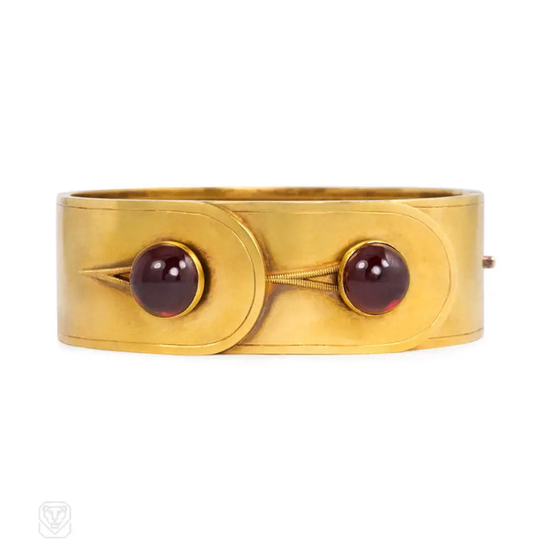 Antique Gold And Garnet Bangle