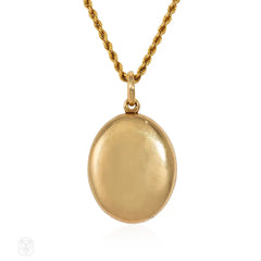 Antique gold and garnet locket and chain