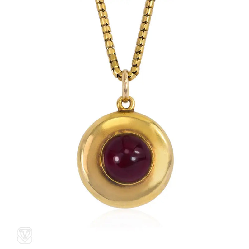 Antique Gold And Garnet Pendant