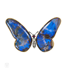 Antique gold and gemset butterfly brooch, Mappin & Webb, London
