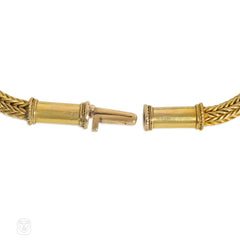 Antique gold and malachite archaeological revival bracelet
