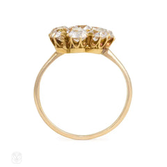 Antique gold and old mine diamond cluster ring