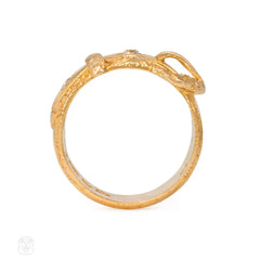 Antique gold and old-mine diamond garter ring