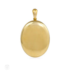 Antique gold and pavé pearl locket