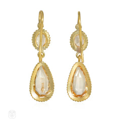 Antique gold and precious topaz earrings