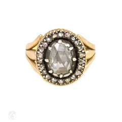 Antique gold and rose diamond ring