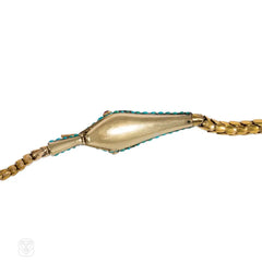 Antique gold and turquoise snake necklace