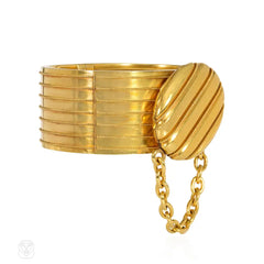 Antique gold bracelet with locket centerpiece