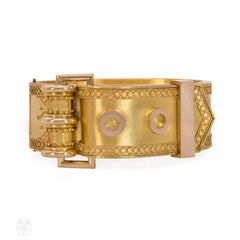 Antique gold buckled cuff bracelet