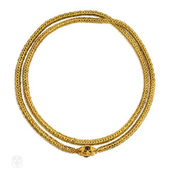 Antique gold chain with barrel clasp, England