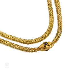 Antique gold chain with barrel clasp, England