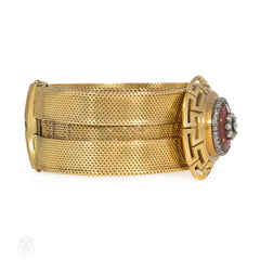 Antique gold, enamel, and diamond "Remembrance" bracelet