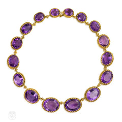 Antique gold filigree and amethyst rivière