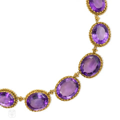 Antique gold filigree and amethyst rivière