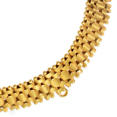 Antique gold geometric link bracelets, convertible to necklace