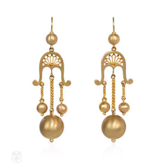 Antique gold girandole earrings